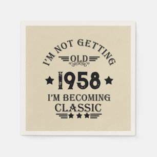 Personalized vintage 65th birthday party napkins