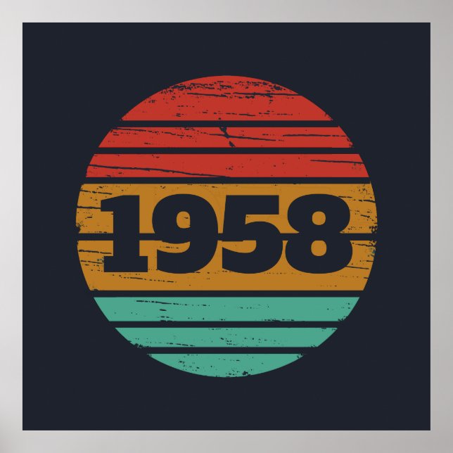 Personalized vintage 65th birthday party poster (Front)