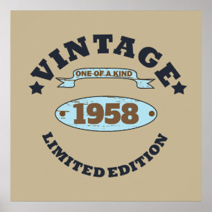 Personalized vintage 65th birthday party poster