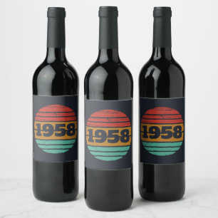 Personalized vintage 65th birthday party wine label