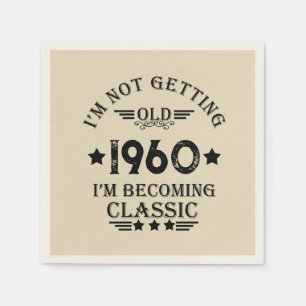 Personalized vintage 65th birthday sixty five napkins
