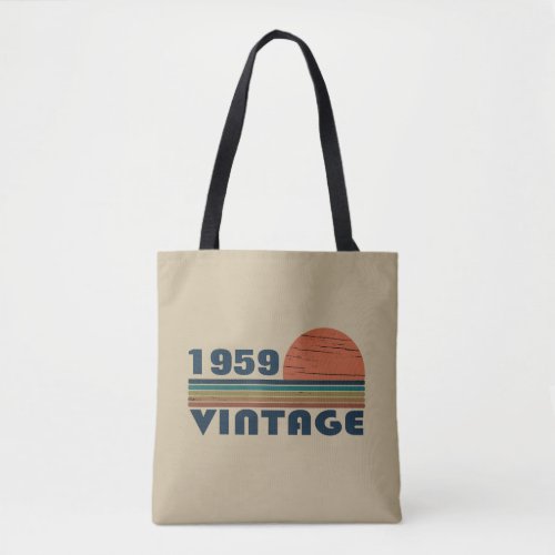 Personalized vintage 65th birthday tote bag