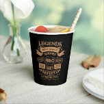 Personalized vintage 65th birthday whiskey label paper cups<br><div class="desc">You can add some originality to your wardrobe collection with this vintage classic birthday graphic design with awesome typography font lettering, is a great gift idea for men, women, husbands, wife girlfriends, and a boyfriend who will love this one-of-a-kind artwork. The best amazing and funny holiday present for your happy...</div>