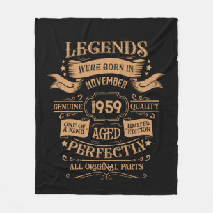 Personalized vintage 65th birthday whiskey party fleece blanket