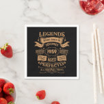 Personalized vintage 65th birthday whiskey party napkins<br><div class="desc">Make your birthday special with this unique design. Add a touch of sophisticated elegance to your celebration with our exquisite,  one-of-a-kind graphics. These designs bring sophistication and originality to any product,  creating a memorable and stylish gift. They are perfect for those who appreciate timeless glamour on their special day.</div>