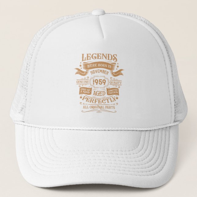 Personalized vintage 65th birthday whiskey party trucker hat (Front)