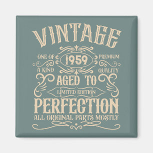 Personalized vintage 65th birthday whiskey themed magnet