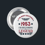 Personalized vintage 70th birthday button<br><div class="desc">Make your birthday special with this unique design. Add a touch of sophisticated elegance to your birthday celebration with our exquisite, one-of-a-kind designs. These graphics bring sophistication and originality to any product, creating a memorable and stylish gift. They are perfect for those who appreciate a touch of timeless glamour on...</div>