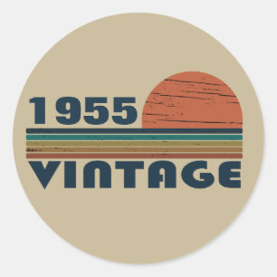 Personalized vintage 70th birthday classic round sticker