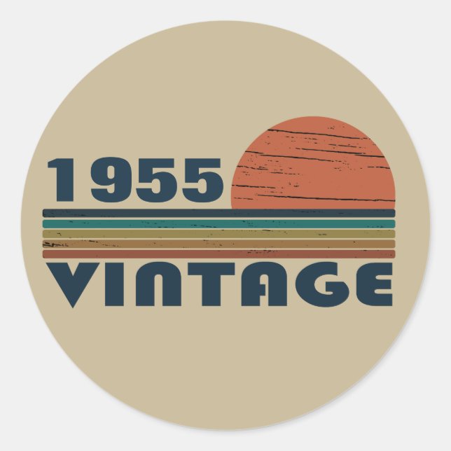 Personalized vintage 70th birthday classic round sticker (Front)