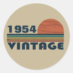 Personalized vintage 70th birthday classic round sticker
