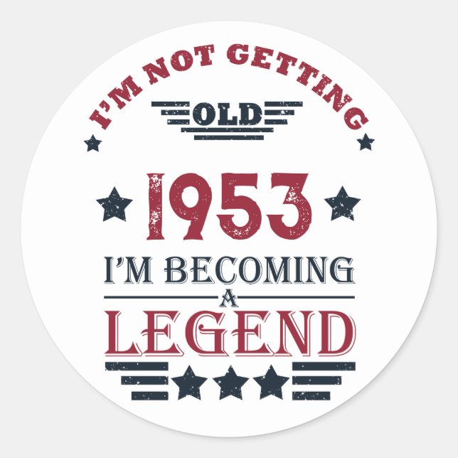 Personalized vintage 70th birthday classic round sticker (Front)