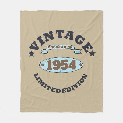 Personalized vintage 70th birthday fleece blanket