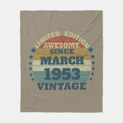 Personalized vintage 70th birthday gift fleece blanket