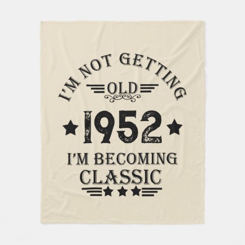 Personalized vintage 70th birthday gifts black fleece blanket