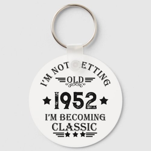 Personalized vintage 70th birthday gifts black keychain