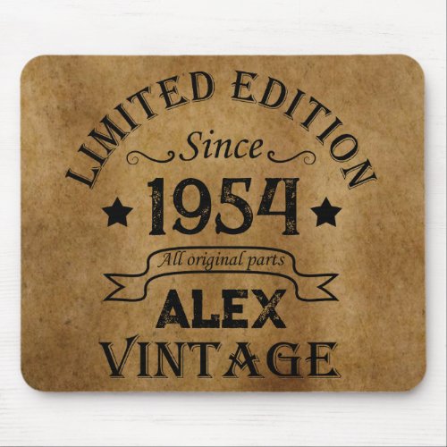 Personalized vintage 70th birthday gifts mouse pad