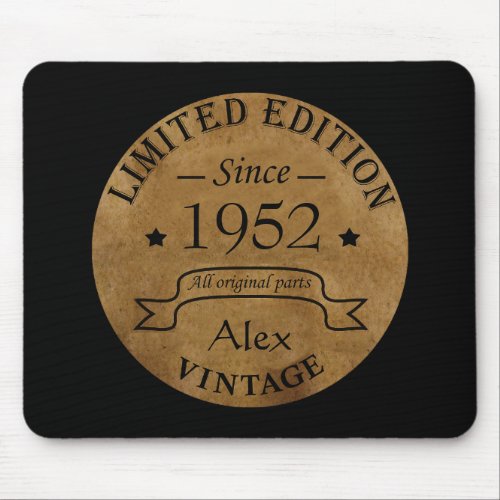 Personalized vintage 70th birthday gifts mouse pad