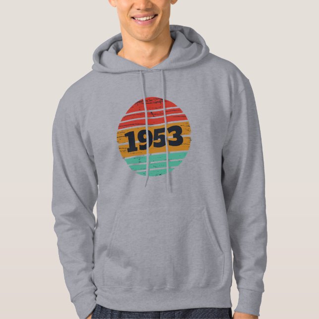 Personalized vintage 70th birthday hoodie (Front)