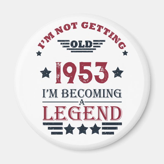 Personalized vintage 70th birthday magnet (Front)