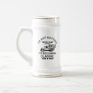 Personalized vintage 70th birthday mens gifts beer stein