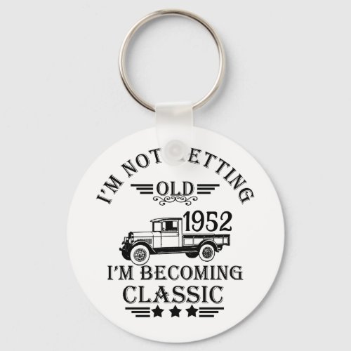 Personalized vintage 70th birthday mens gifts keychain