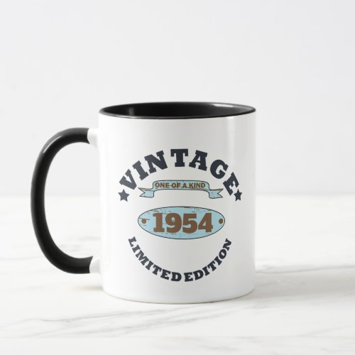 Personalized vintage 70th birthday mug