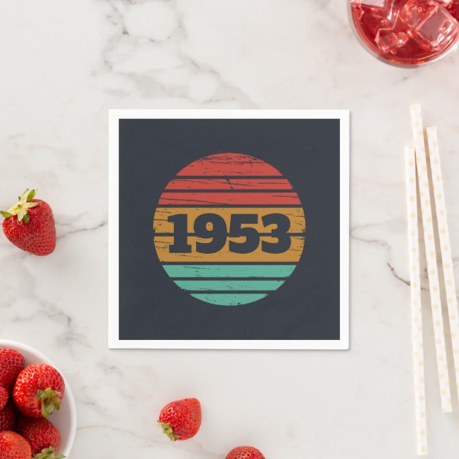 Personalized vintage 70th birthday party napkins (Insitu)