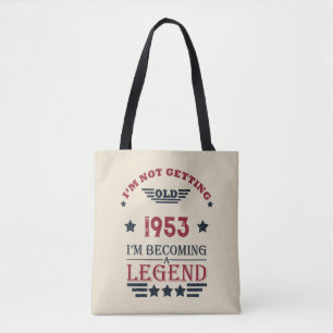 Personalized vintage 70th birthday tote bag