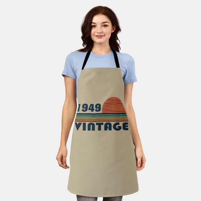 Personalized vintage 75th birthday apron (Worn)