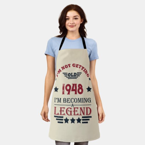 Personalized vintage 75th birthday apron