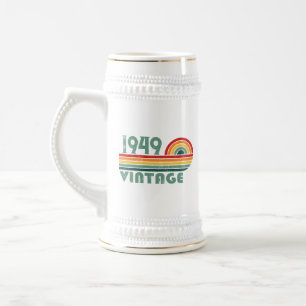 Personalized vintage 75th birthday beer stein