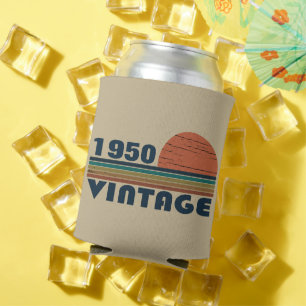 Personalized vintage 75th birthday can cooler