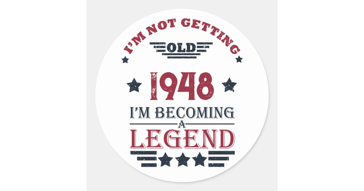 Personalized vintage 75th birthday classic round sticker | Zazzle