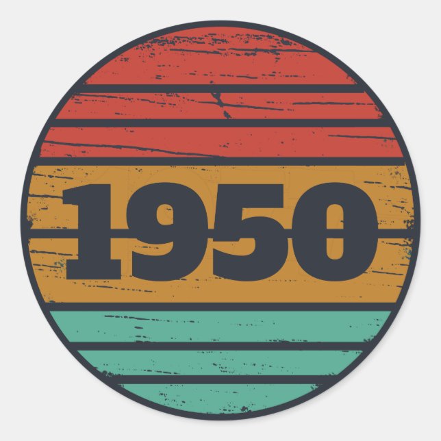 Personalized vintage 75th birthday classic round sticker (Front)