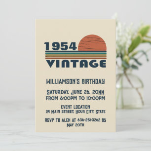 Personalized vintage 75th birthday cocktail party invitation