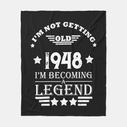 Personalized vintage 75th birthday  fleece blanket