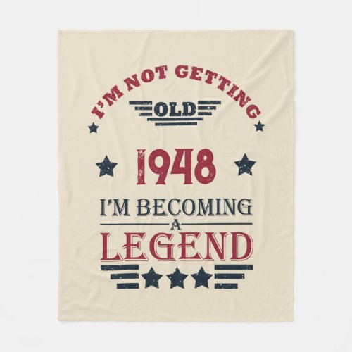 Personalized vintage 75th birthday fleece blanket