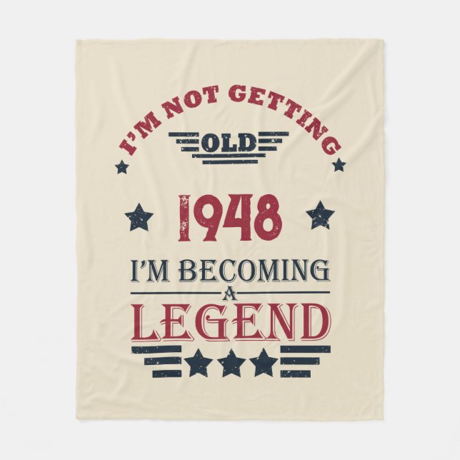 Personalized vintage 75th birthday fleece blanket (Front)