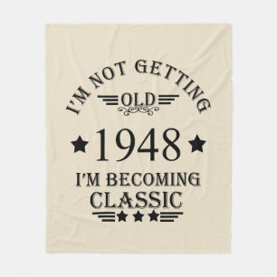 Personalized vintage 75th birthday fleece blanket
