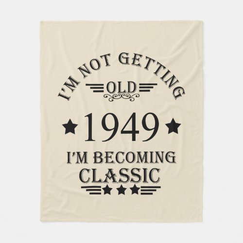 Personalized vintage 75th birthday gift fleece blanket