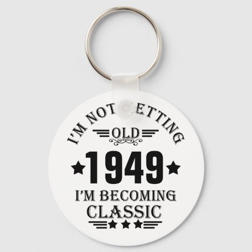 Personalized vintage 75th birthday gift keychain