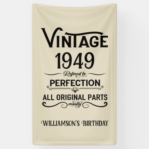Personalized vintage 75th birthday gifts black banner
