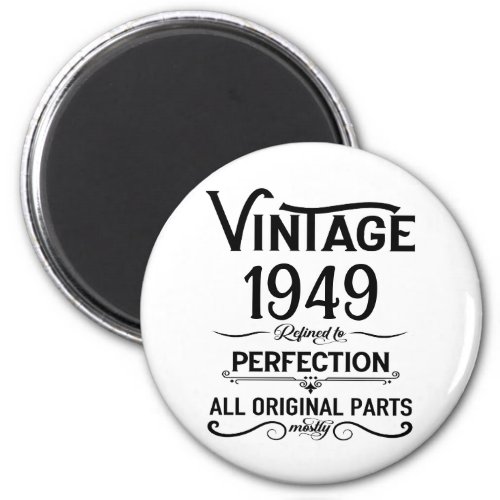Personalized vintage 75th birthday gifts black magnet
