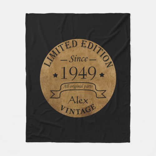personalized vintage 75th birthday gifts fleece blanket