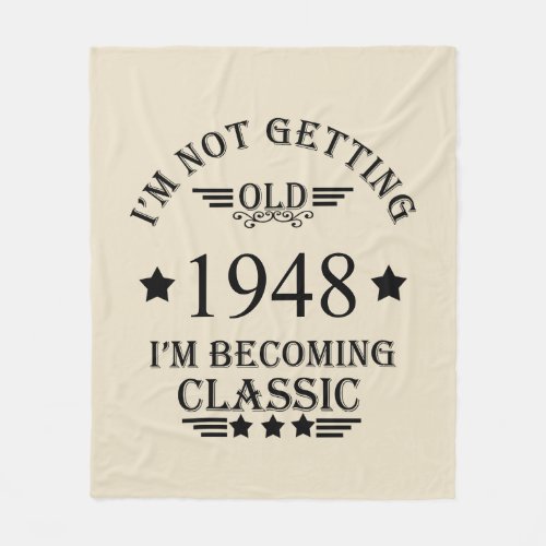 Personalized vintage 75th birthday gifts fleece blanket