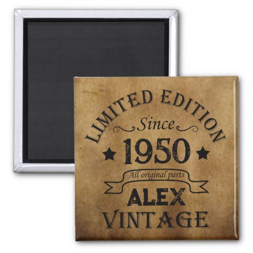 Personalized vintage 75th birthday gifts magnet