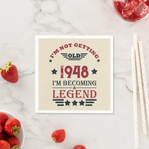 Personalized vintage 75th birthday gifts napkins