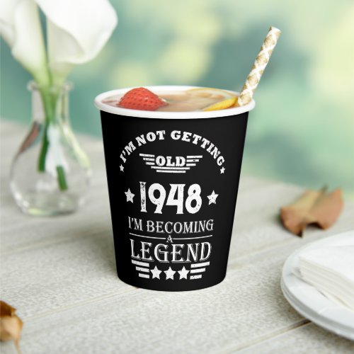 Personalized vintage 75th birthday gifts paper cups