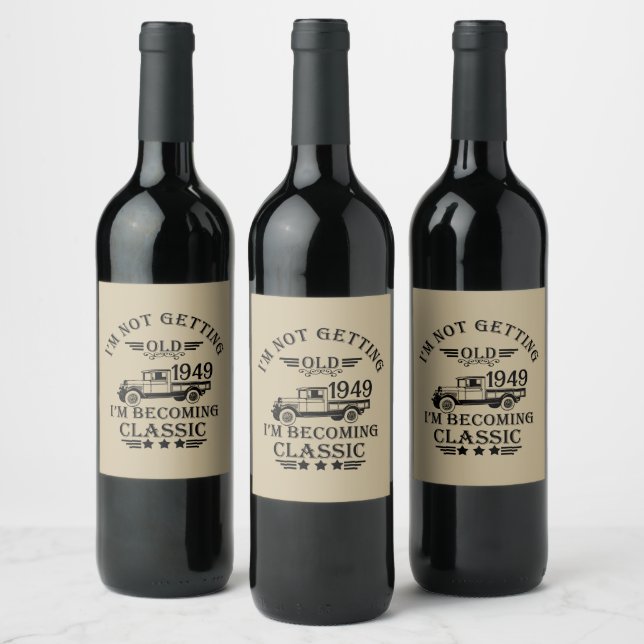 Personalized vintage 75th birthday gifts wine label (Bottles)